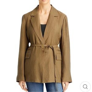 Avec les Filles Slub Business One-Button Blazer NWT